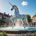 découvrez la fontaine magique en forme de licorne à saint-lô, qui fait sensation lors de son test ! un spectacle féérique à ne pas manquer pour petits et grands.