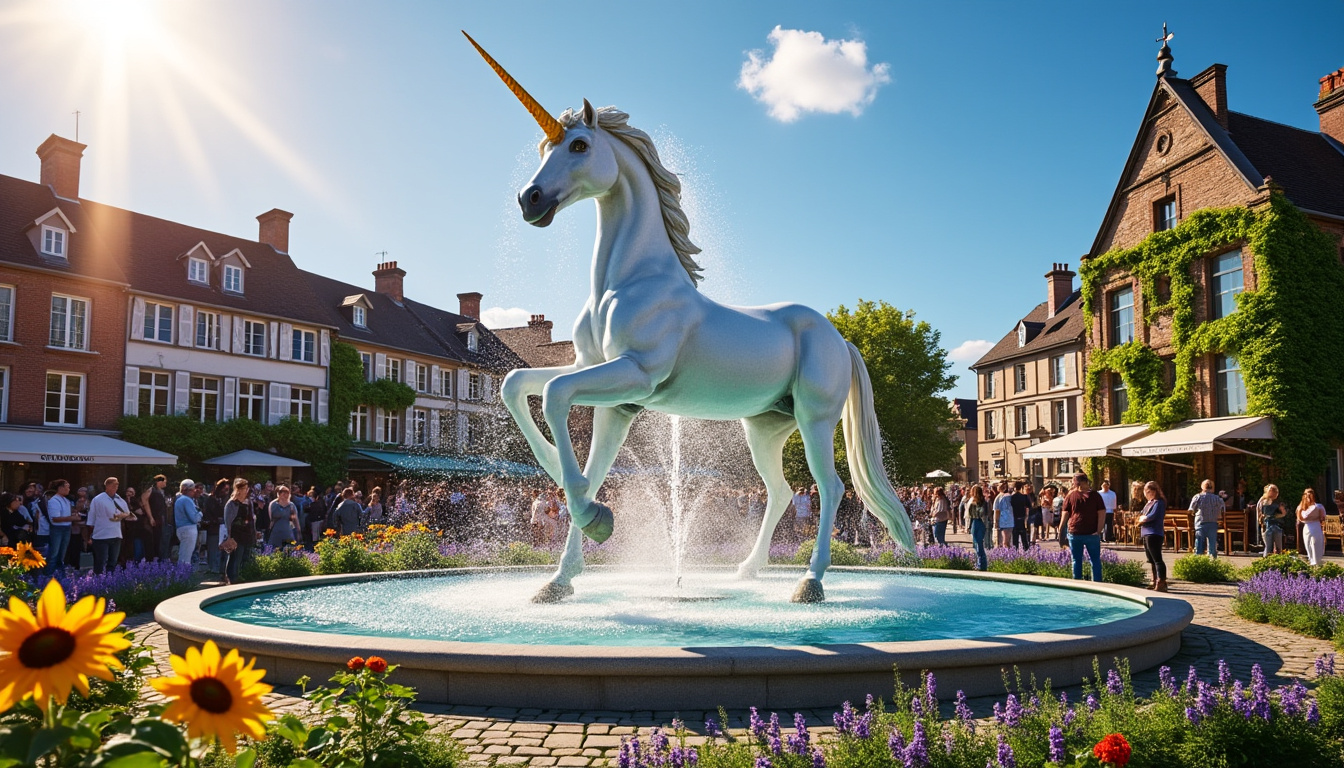 découvrez la fontaine magique en forme de licorne à saint-lô, qui fait sensation lors de son test ! un spectacle féérique à ne pas manquer pour petits et grands.